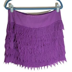 Philosophy Mini Skirt Purple Fringe Fully Lined Women’s Size 10 20s Flapper